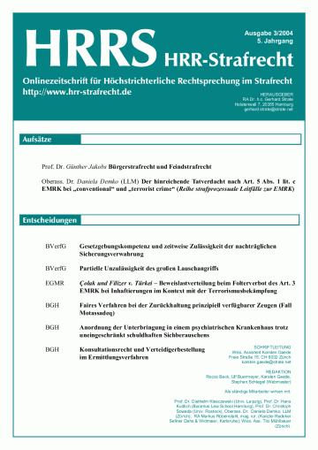 Titelbild Ausgabe 3/2004