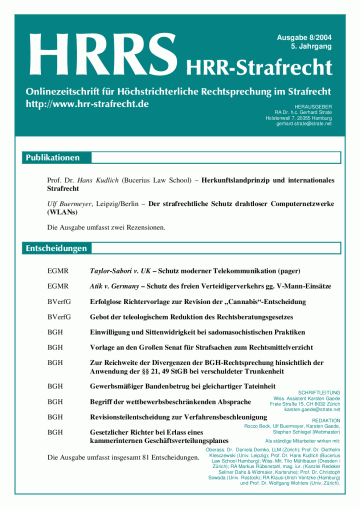 Titelbild Ausgabe 8/2004