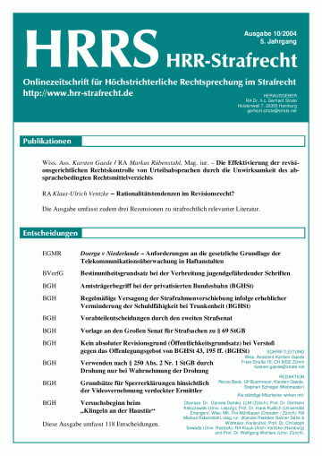 Titelbild Ausgabe 10/2004