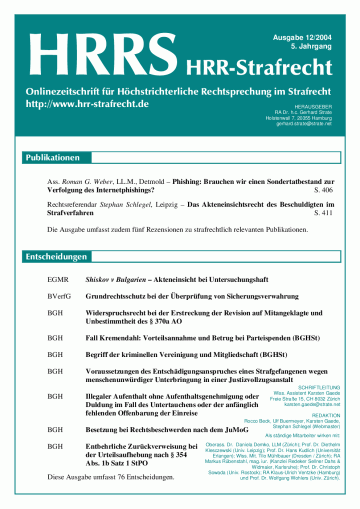 Titelbild Ausgabe 12/2004
