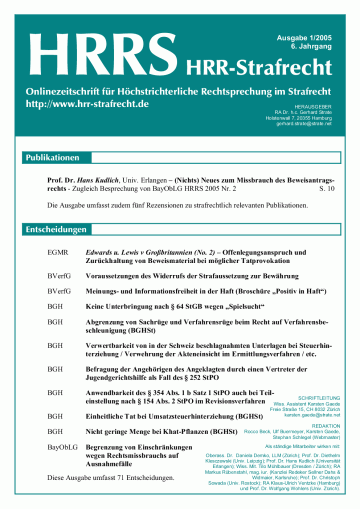 HRRS-Ausgabe Januar 2005