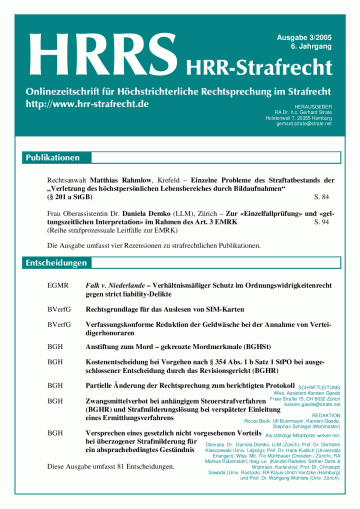 HRRS-Ausgabe März 2005