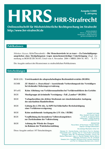 HRRS-Ausgabe Mai 2005