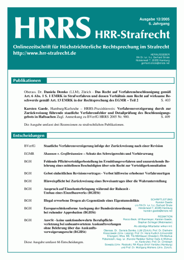 Titelbild Ausgabe 12/2005