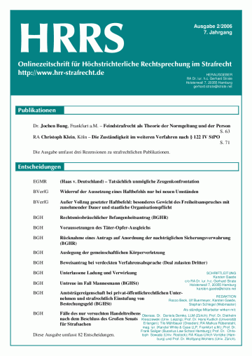 HRRS-Ausgabe Februar 2006