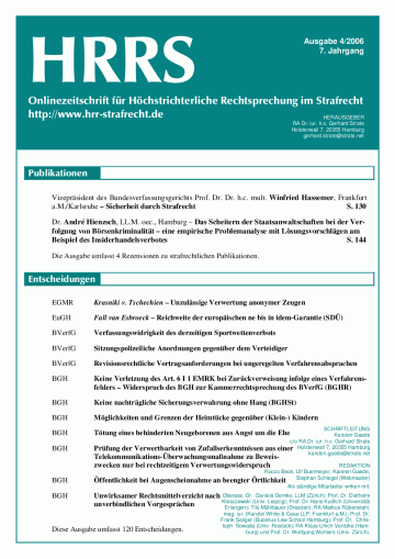HRRS-Ausgabe April 2006