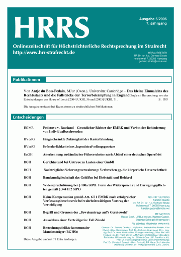 HRRS-Ausgabe Juni 2006