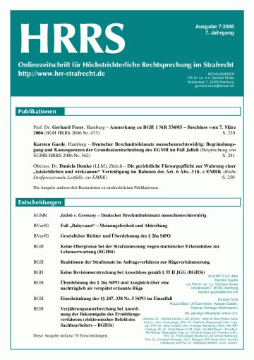 HRRS-Ausgabe Juli 2006