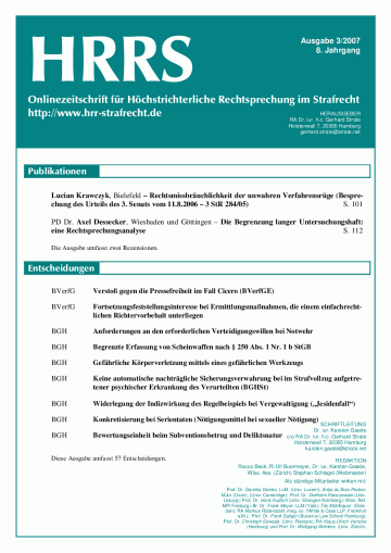 Titelbild Ausgabe 3/2007
