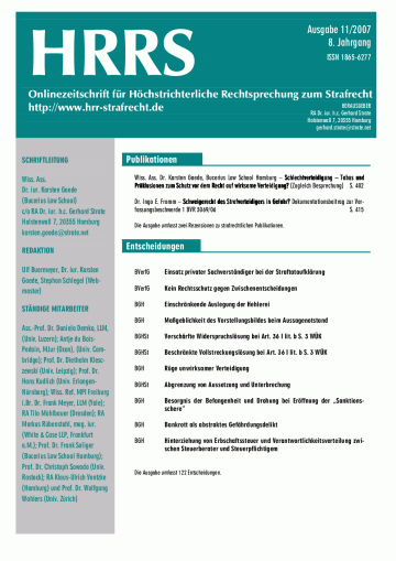 Titelbild Ausgabe 11/2007