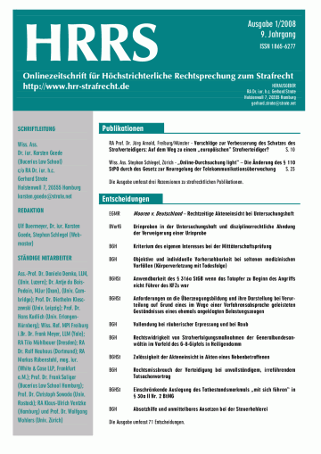 HRRS-Ausgabe Januar 2008