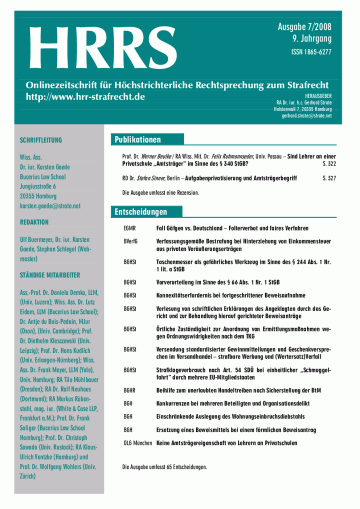 HRRS-Ausgabe Juli 2008