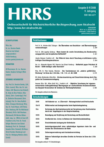 HRRS-Ausgabe Aug./Sept. 2008
