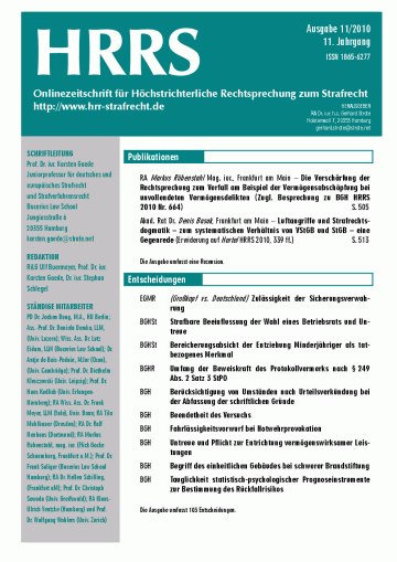 Titelbild Ausgabe 11/2010
