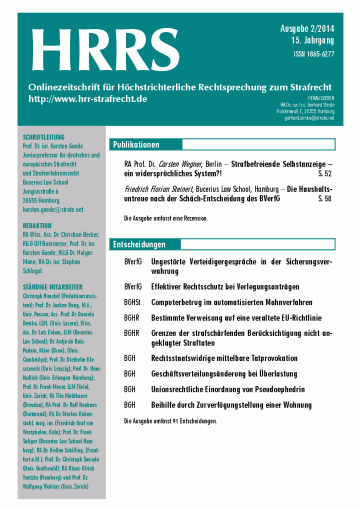 HRRS-Ausgabe Februar 2014