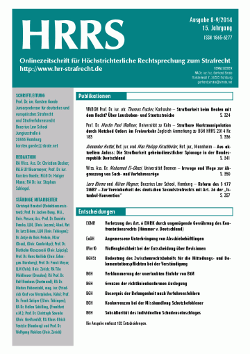 HRRS-Ausgabe Aug./Sept. 2014
