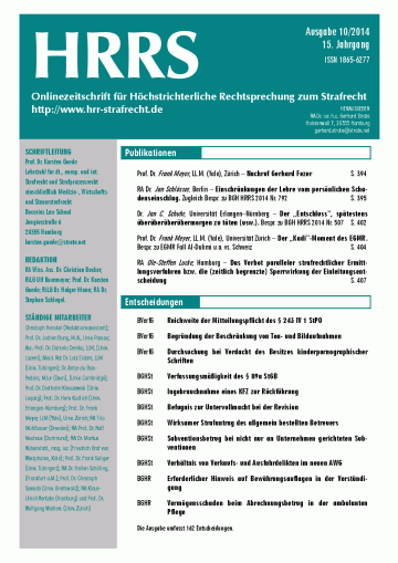 HRRS-Ausgabe Oktober 2014