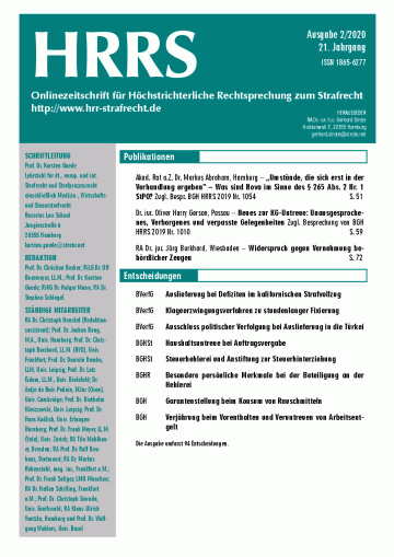 HRRS-Ausgabe Februar 2020