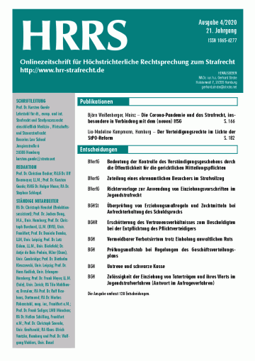 HRRS-Ausgabe April 2020