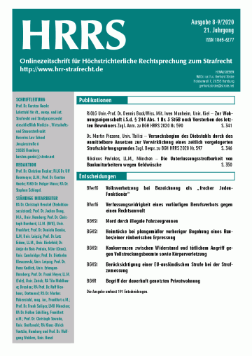 HRRS-Ausgabe Aug./Sept. 2020