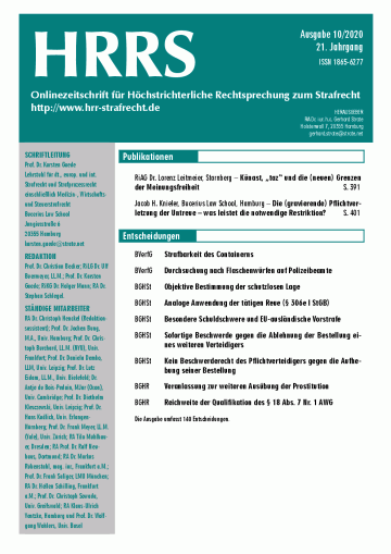 HRRS-Ausgabe Oktober 2020