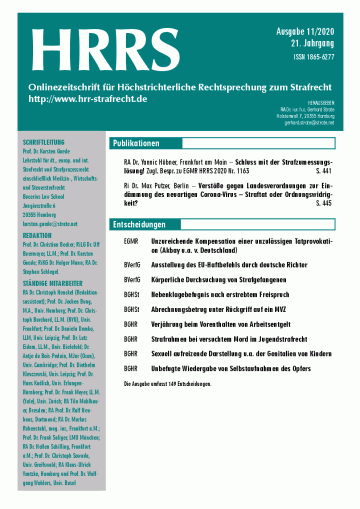 HRRS-Ausgabe November 2020