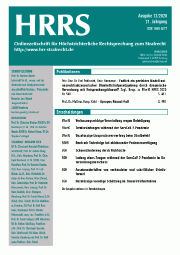 HRRS-Ausgabe Dezember 2020