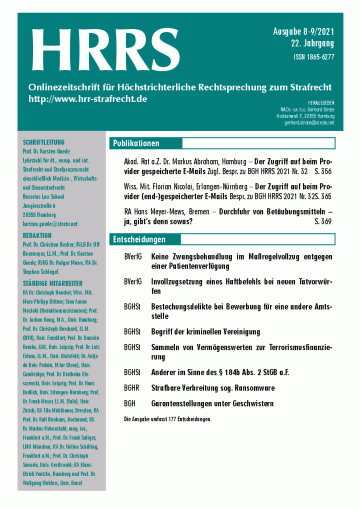 HRRS-Ausgabe Aug./Sept. 2021