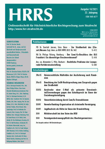 HRRS-Ausgabe Oktober 2021