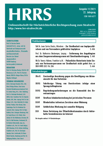 HRRS-Ausgabe November 2021
