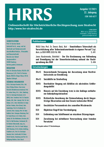HRRS-Ausgabe Dezember 2021
