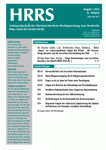 HRRS-Ausgabe Januar 2025