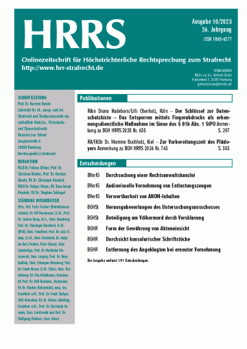 HRRS-Ausgabe Oktober 2025