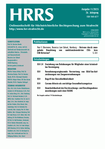 HRRS-Ausgabe November 2025
