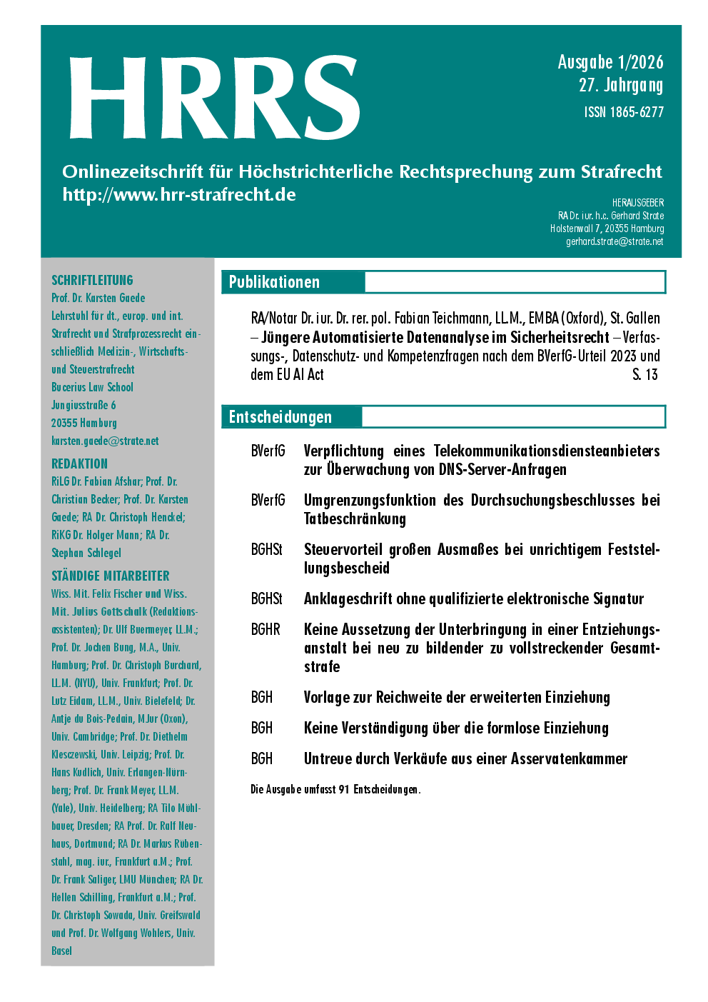 Titelbild Ausgabe 1/2026
