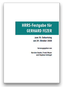 HRRS-Festgabe für Gerhard Fezer